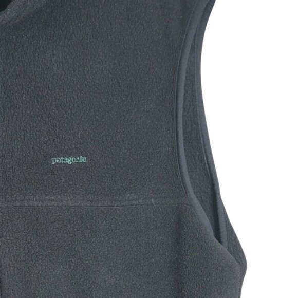 Patagonia Synchilla Fleece Vest Black XL Full Zip High Collar Pocket Vintage 90s - Picture 3 of 9